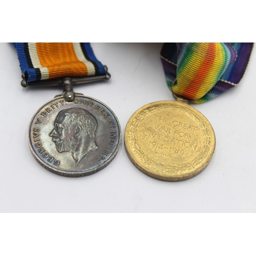 521 - WW1 Medal Pair & Original Long Ribbons Named 28483 Pte M. Warby, Liverpool Regt