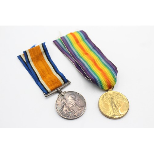 521 - WW1 Medal Pair & Original Long Ribbons Named 28483 Pte M. Warby, Liverpool Regt