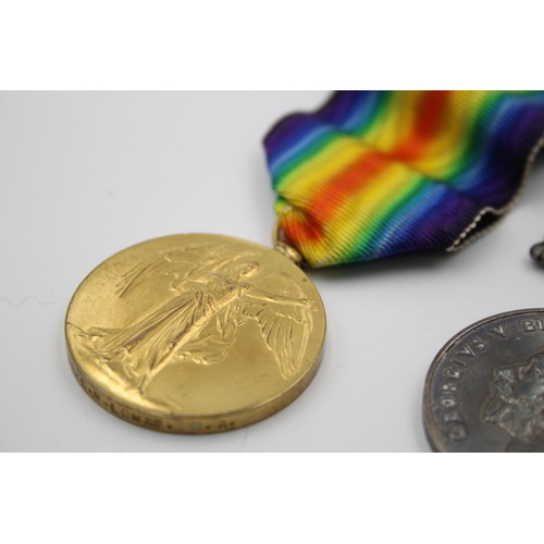 525 - WW1 Medal Pair & Orifinal Long Ribbons Named L-34399 Gnr C. W. Lomas, RA