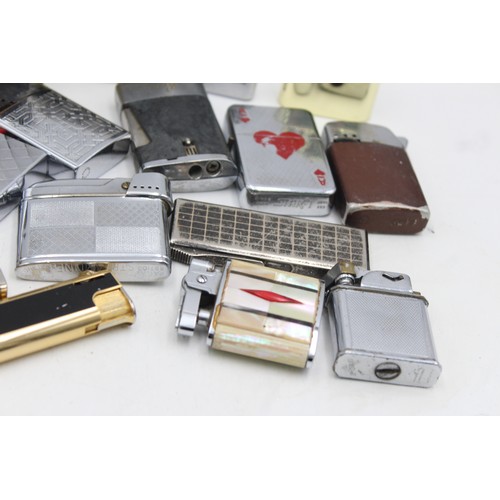 529 - 20 x Assorted Vintage Branded Cigarette LIGHTERS Inc Mosda, Comoys, Kingsway