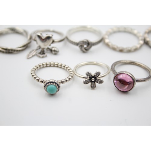 530 - 8 X .925 Assorted Pandora Rings