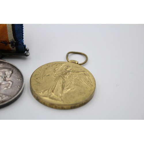 537 - 2 x WW1 Medals, Named War Pte G. R. W. Lewis Named Victory Pte A. R. Ord