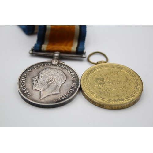 537 - 2 x WW1 Medals, Named War Pte G. R. W. Lewis Named Victory Pte A. R. Ord