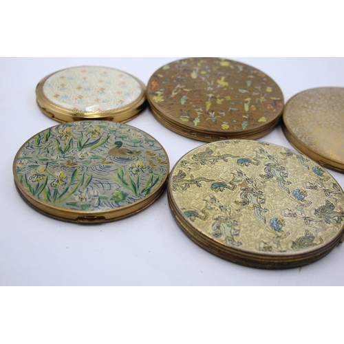 561 - 8 x Assorted Vintage Ladies Vanity VOGUE COMPACTS Inc Medieval, Dragons, Floral