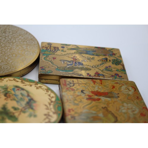 561 - 8 x Assorted Vintage Ladies Vanity VOGUE COMPACTS Inc Medieval, Dragons, Floral