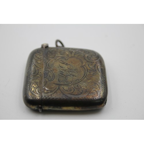 577 - Antique Hallmarked 1905 Birmingham STERLING SILVER Vesta / Match Case (32g)