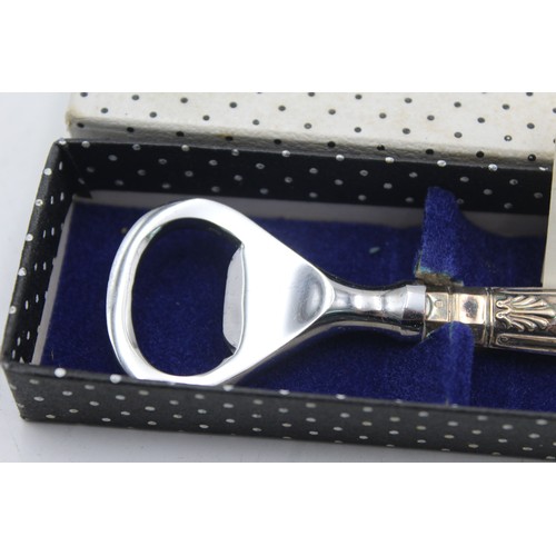 581 - Vintage Hallmarked 1971 Sheffield Sterling Silver Handled Bottle Opener (48g)