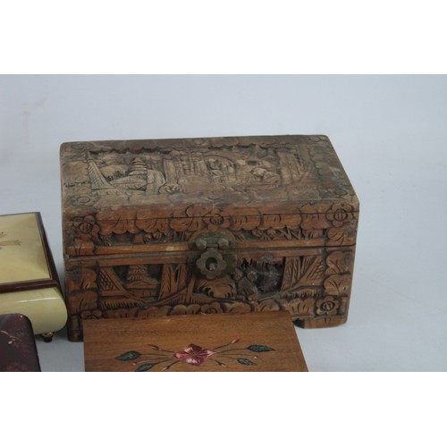 635 - 10 x Assorted Vintage BOXES Inc Olive Wood, Musical, Metal Etc