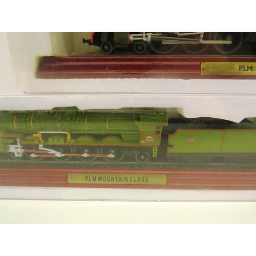 39 - SELECTION OF SEVEN BOXED TRAINS- SNCF, SNCB 12, DUTCHESS LMS, PLM MOUNTAIN CLASS, BRITANIA CLASS AND... 