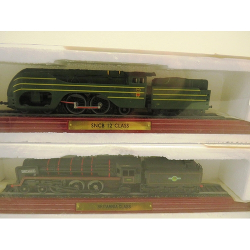 39 - SELECTION OF SEVEN BOXED TRAINS- SNCF, SNCB 12, DUTCHESS LMS, PLM MOUNTAIN CLASS, BRITANIA CLASS AND... 