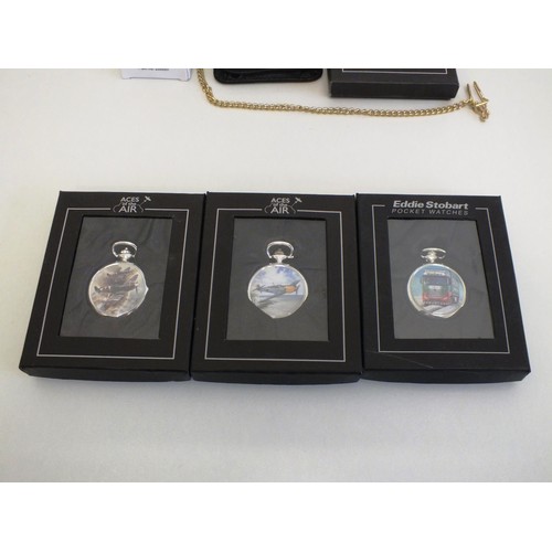 324 - SIX BOXED POCKET WATCHES INCLUDES HERITAGE