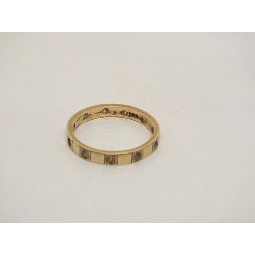 84 - 9ct GOLD RING SET WITH CZ STONES (1 STONE MISSING) SIZE M, 1.9g