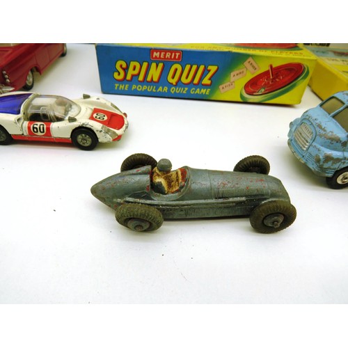 138 - TRAY OF COLLECTABLE CARS AND GAMES INCLUDING RARE LUCKY TOYS No.144 TOY CAR MADE IN HONG KONG AND FI... 