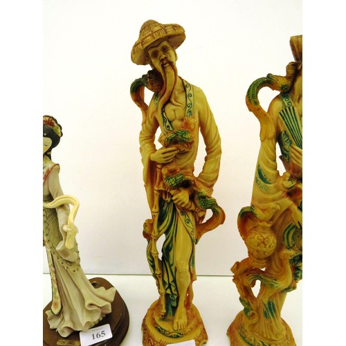 165 - PAIR OF RESIN ORIENTAL FIGURES - HEIGHT 20