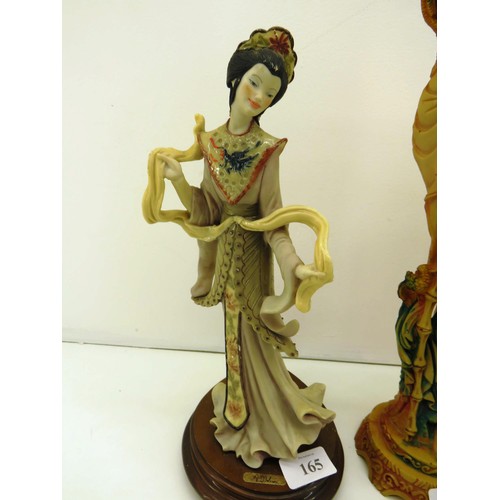 165 - PAIR OF RESIN ORIENTAL FIGURES - HEIGHT 20