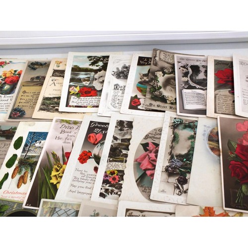 63 - 50 x VINTAGE GREETINGS POSTCARDS ETC