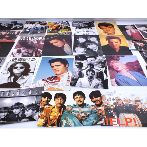 71 - POSTCARDS- BEATLES, ELVIS, LED ZEP, STONES, MONROE -APPROXIMATELY THIRTY