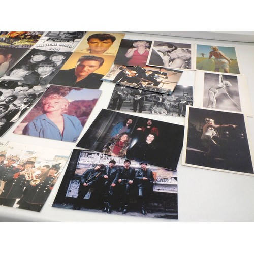 71 - POSTCARDS- BEATLES, ELVIS, LED ZEP, STONES, MONROE -APPROXIMATELY THIRTY