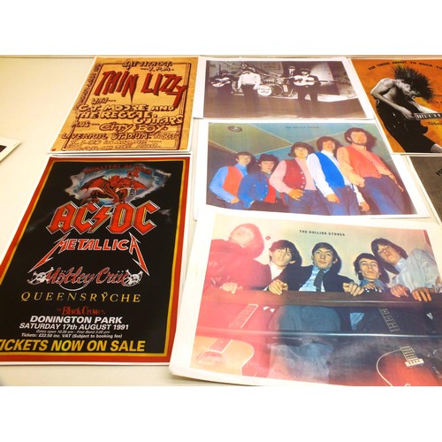 73 - POP MUSIC PRINTS- BEATLES, T-REX, ACDC