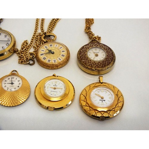 77 - SEVEN WORKING PENDANT WATCHES