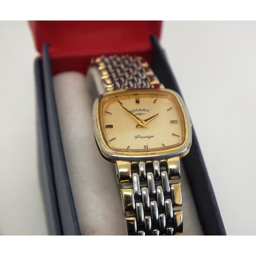 115 - LADIES VINTAGE ROTARY PRESTIGE ELECTRO GOLD PLATED WRISTWATCH