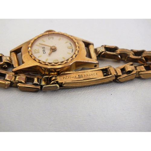 121 - VINTAGE SWISS ORIS LADIES GOLD PLATED WATCH