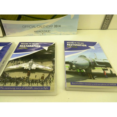 9 - VULCAN BOMBER 2014 CALENDAR, VULCAN STORY BOOK FAREWELL TO ARMS VIDEO, RESTORATION DVD 1,2,3, 50 YEA... 