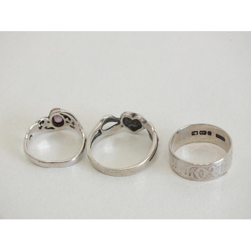 308 - THREE 925 SILVER RINGS