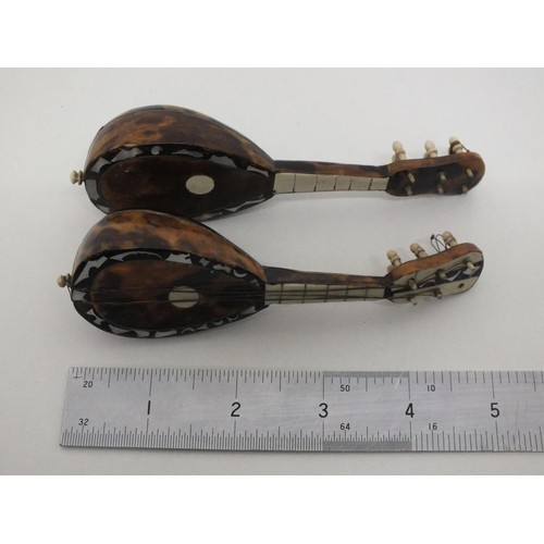 356 - TWO MINIATURE VINTAGE TORTOISESHELL MANDOLINS