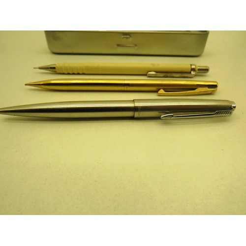 312 - SELECTION OF PENS INCLUDES PARKER, ROTRING MECHANICAL PENCIL etc