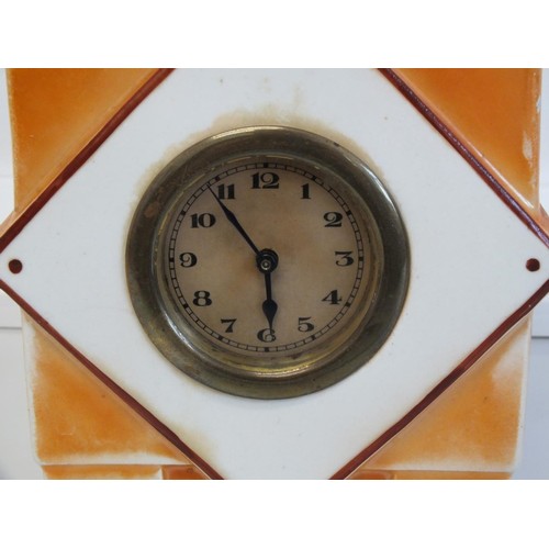 396 - CERAMIC DECO MANTLE CLOCK