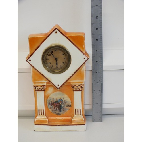 396 - CERAMIC DECO MANTLE CLOCK