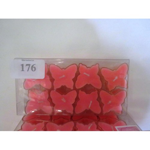 176 - 20 SETS OF MADAME POSH PINK BUTTERFLY CANDLES -NEW