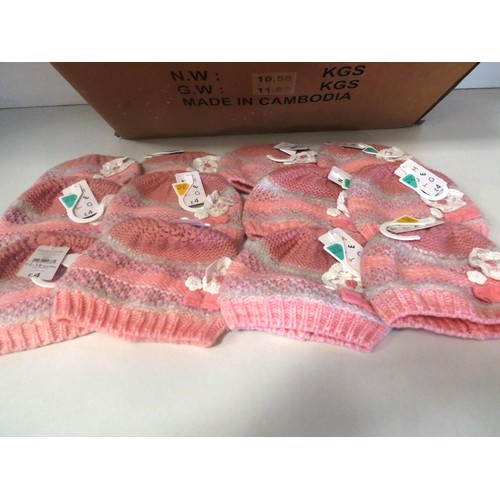 183 - OVER FIFTY GIRLS PINK BEANIE HATS TO FIT age 12 to 18months