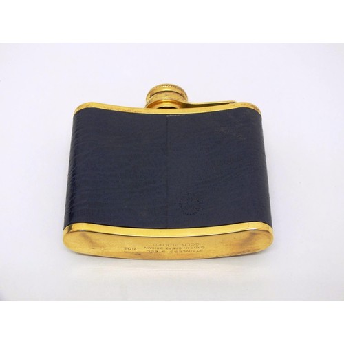 371 - GOLD PLATED HIP FLASK