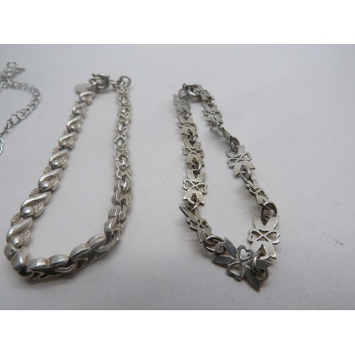 277 - 4 x SILVER BRACELETS