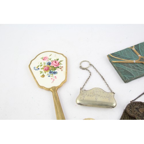 403 - Selection of Ladies Vintage Vanity items includes, purses, hairpins, mirrors etc