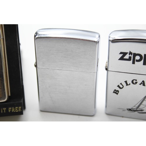 473 - 3 x Assorted ZIPPO Cigarette Lighters Inc Boxed, Plain, Souvenir etc