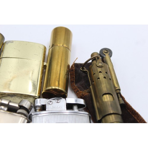 517 - 8 x Assorted Vintage LIGHTERS Inc Lift Arm, Polo, Brass etc