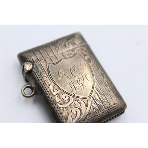 537 - Antique Hallmarked 1905 Birmingham STERLING SILVER Vesta Case (24g)