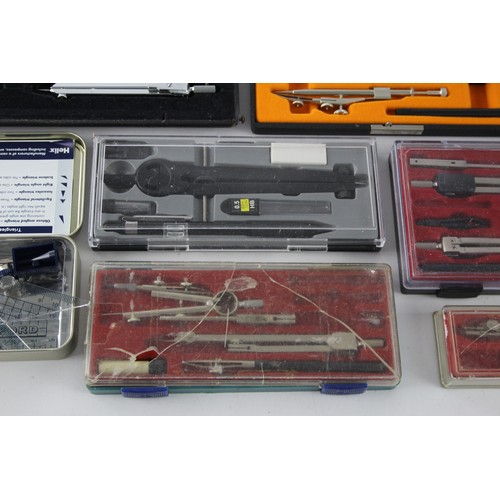 578 - 12 x Assorted TECHNICAL DRAWING SETS TOOLS Inc Jakar, Helix, Staedtler Etc