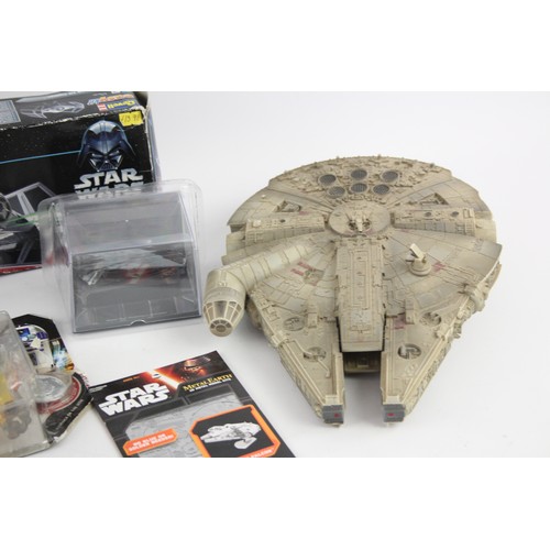 618 - 8 x STAR WARS Figures / Vehicles Inc Boxed REVELL Vaders TIE Fighter, Speeder