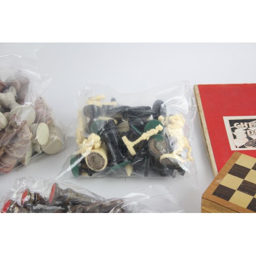 621 - Job Lot Assorted CHESS Sets Inc Metal Medieval, Staunton, Stone Animal Etc