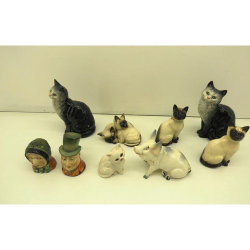 26 - SELECTION OF BESWICK CERAMICS INCLUDES SIAMESE CATS AND PEPPER POT