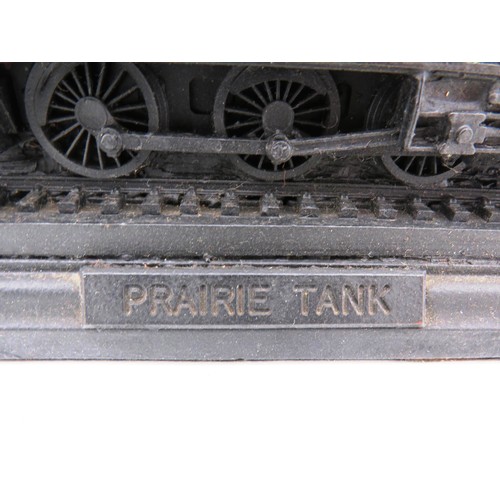 38 - CARVED COAL CLOCK AND CARVED COAL RAILWAY ENGINE