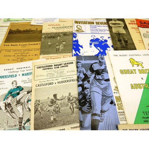 53 - LOT OF RUGBY LEAGUE VINTAGE PROGRAMMES APPROX 100, MAINLY EARLY 1960`S, SOME RARE ISSUES