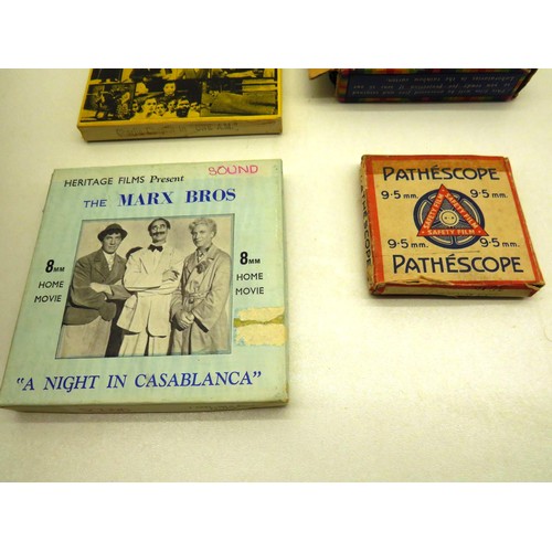 55 - BOX OF VINTAGE 8mm CINE HOME MOVIE FILMS INCLUDES MARX BROTHERS, CHARLIE CHAPLIN, BUSTER KEATON ETC