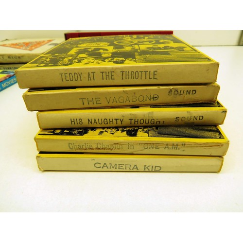 55 - BOX OF VINTAGE 8mm CINE HOME MOVIE FILMS INCLUDES MARX BROTHERS, CHARLIE CHAPLIN, BUSTER KEATON ETC