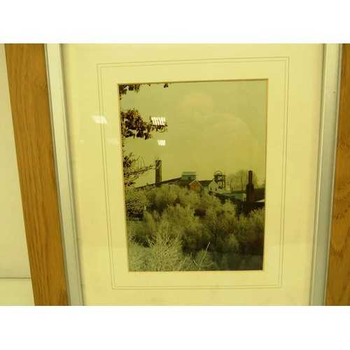 71 - 2 x MINING PICTURES- PHOTOGRAPHS OF COLLIERY AND WATERCOLOUR- 