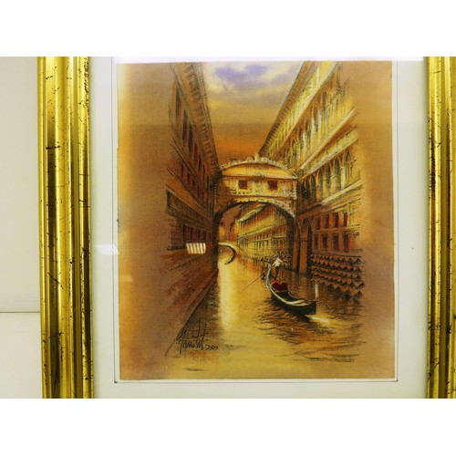 76 - 3 x ASSORTED SIGNED OIL CANVAS, MEDITERRANEAN, VENICE AND HARBOR SCENE